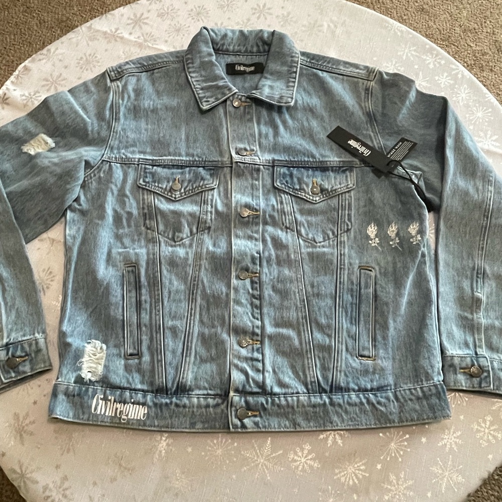 Civil Regime Vintage Blue Denim Performance Jacket Classic Design